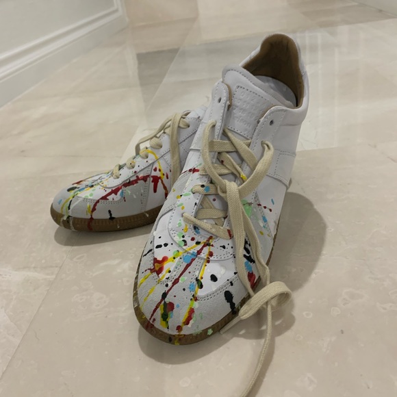 Maison Margiela paint splatter sneakers Size 39.5 - Picture 4 of 15